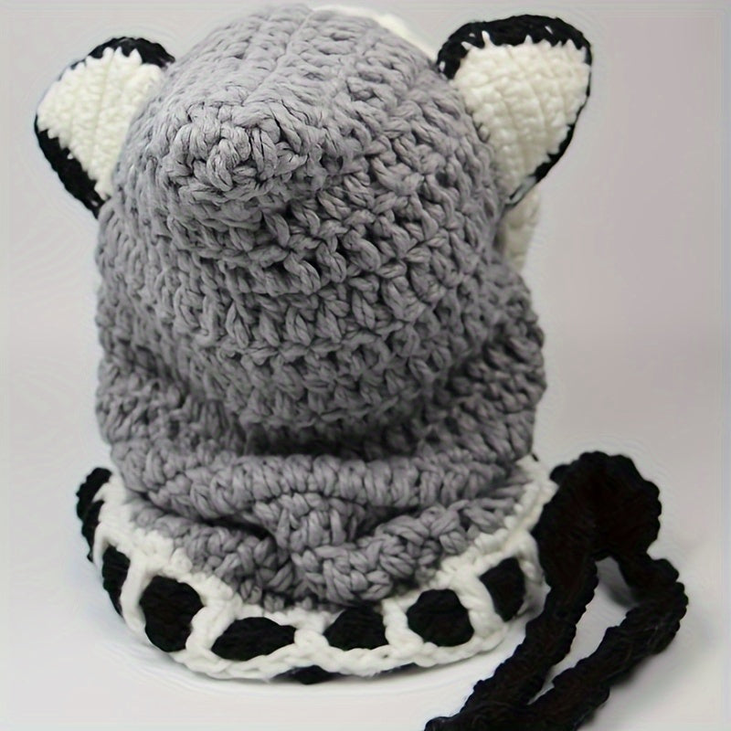 Child's Animal Fox Ear Protection Knitted Hat for Autumn and Winter