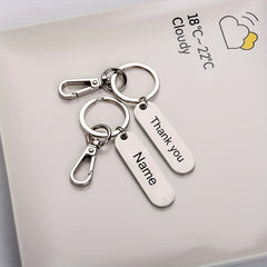 Stainless Steel Car Keychains Personalized Name Phone Number