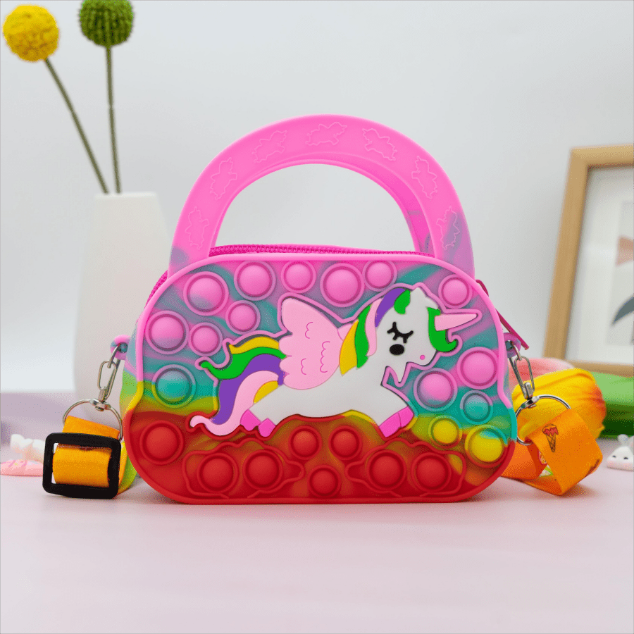 Kids Pony Silicone Crossbody Bag Girls Handbag