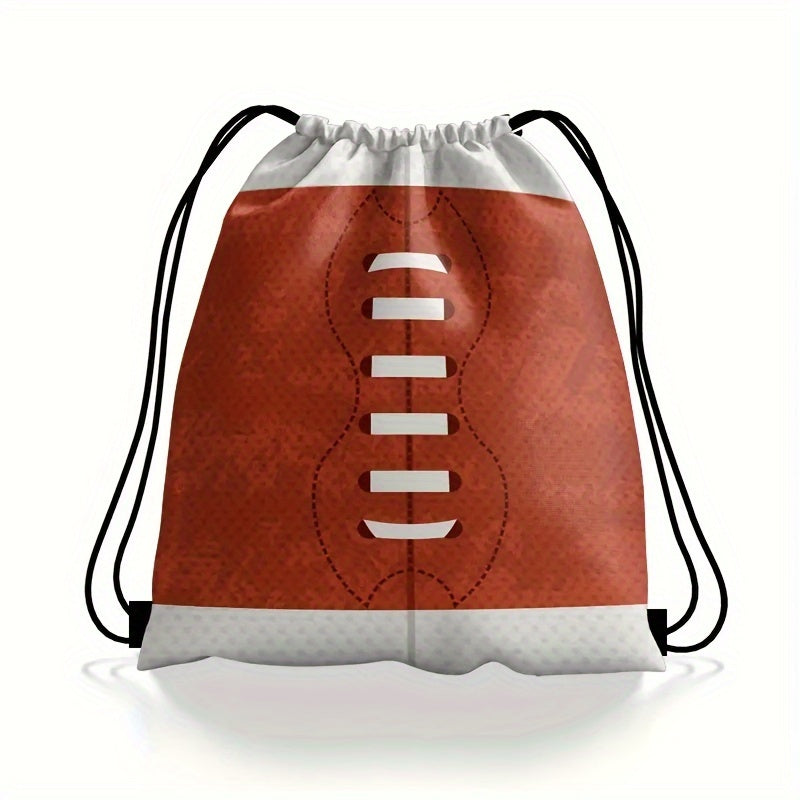 Rugby Pattern Drawstring Bag for Sports Gym Fitness