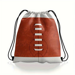 Rugby Pattern Drawstring Bag for Sports Gym Fitness