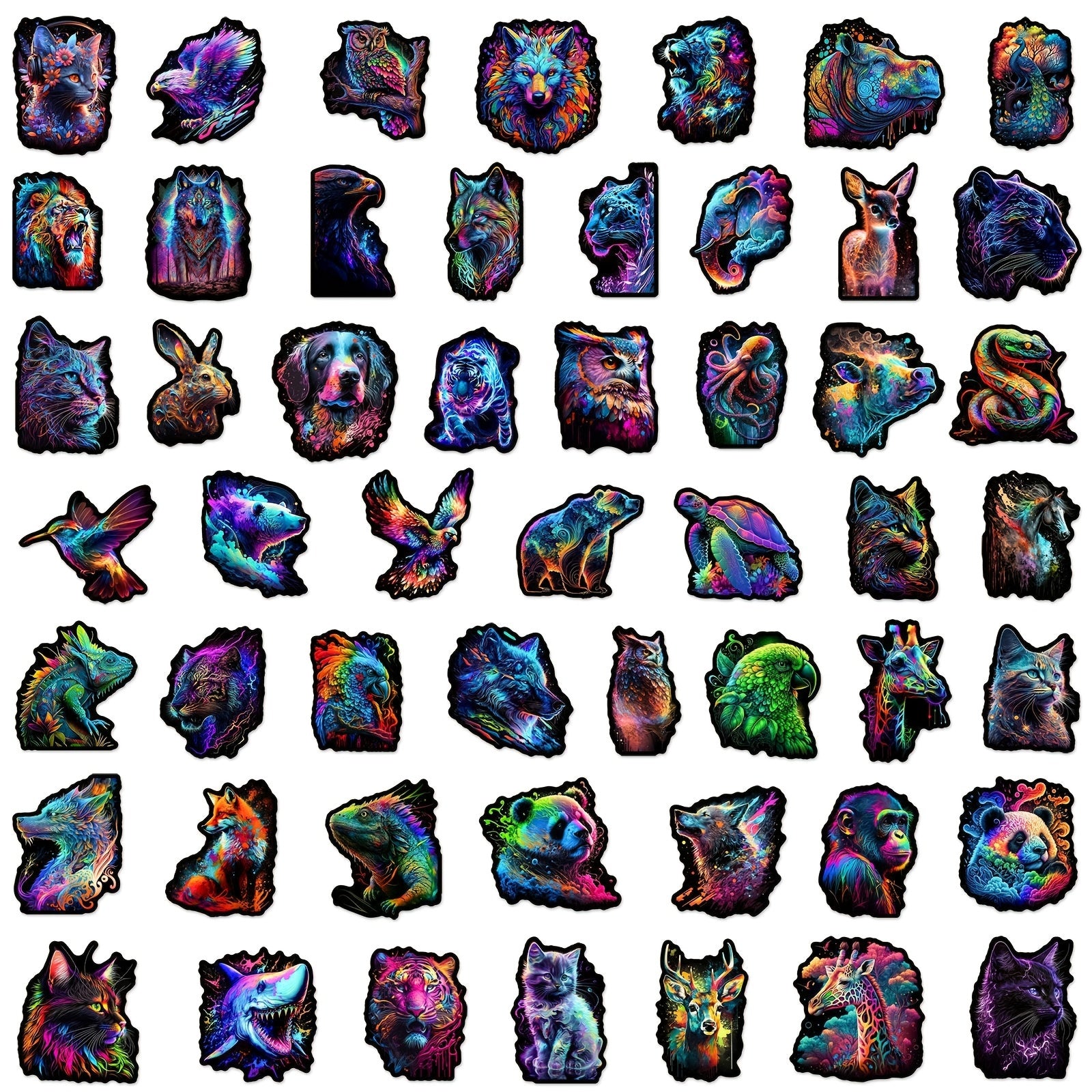 50pcs Casual Colorful Animal Series Stickers for Youth