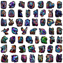 50pcs Casual Colorful Animal Series Stickers for Youth