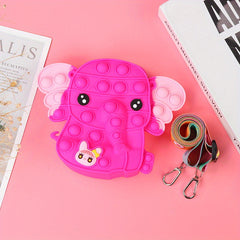 Elephant Silicone Coin Purse Bubble Pinching Crossbody Bag