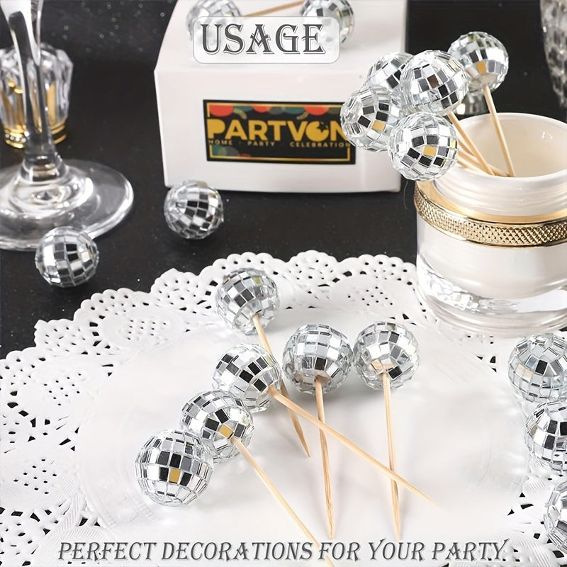 8pcs 3 0cm Disco Balls Cake Decoration Disco Party Decoration