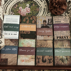 60pcs Retro Plant Background Paper Memo Pad for Journals & Planners