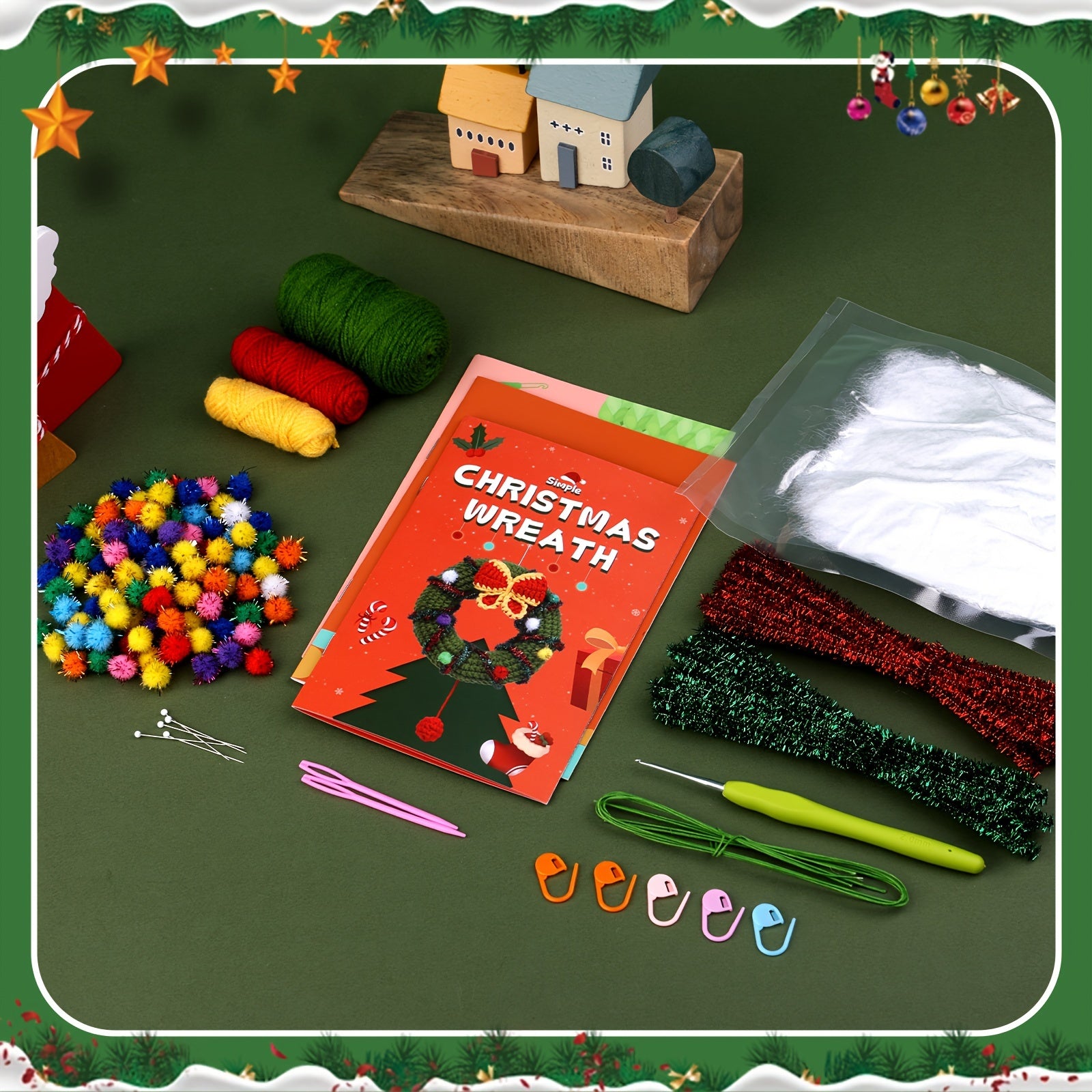 Beginner Crochet Yarn Kit for Adults with English Manual - DIY Cartoon Doll