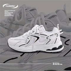 HUANQIU Lace-up Chunky Sneakers Mesh Breathable Running Shoes