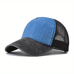 Snapback Trucker Hat Block Grid Baseball Cap Unisex Vintage Peaked Cap Dad Hat