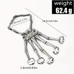 Punk Skull Metal Hand Bones Hand Bracelet