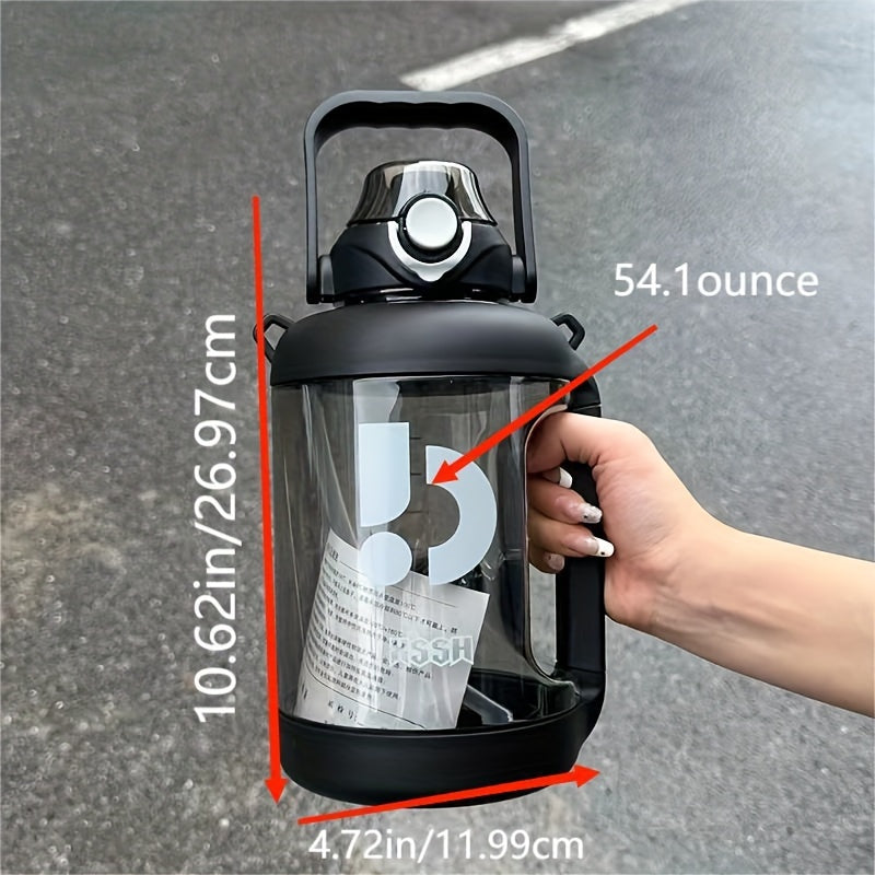 2200ml Letter Printed Water Bottle Portable Flip Top Plastic Water Cup