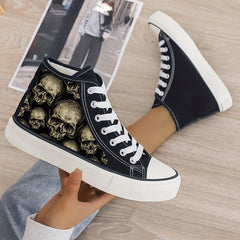 Skull Print Plush Lined Chunky Sneakers