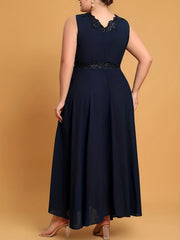 Casual 2 Piece Set Lace Panel Maxi Dress & Cardigan Knot Skirt Outfits