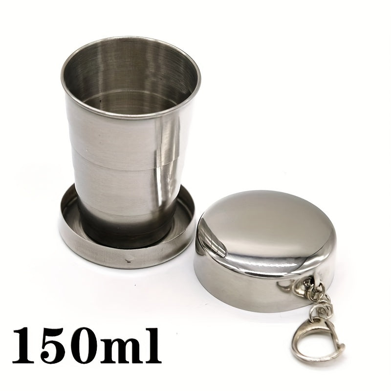 Portable Stackable Metal Folding Cup Telescopic with Keychain