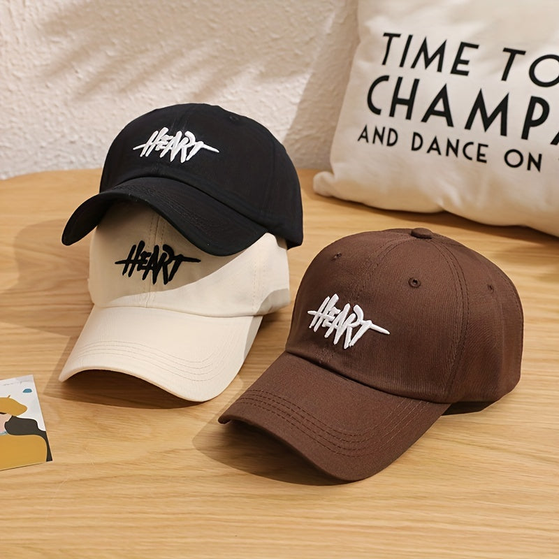 HEART Baseball Cap Embroidered Dad Hat Unisex Sun Hat
