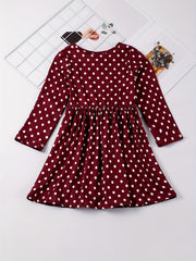 Toddler Girls Polka Dot Stretch Casual Dress