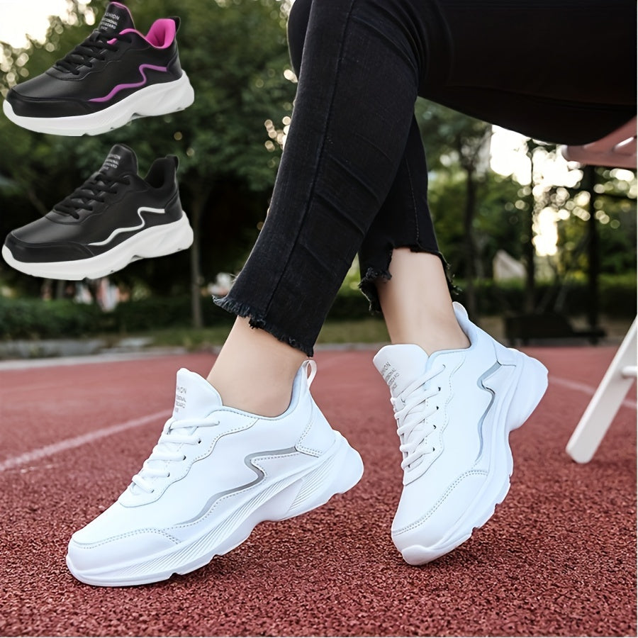 Waterproof Breathable Faux Leather Non Slip Sneakers