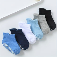 6pairs Baby Cotton Non-slip Boat Socks for Toddlers