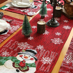 Christmas Table Runner Embroidery Tablecloth Decoration