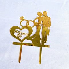 Romantic Mr & Mrs Cake Topper for Special Occasions