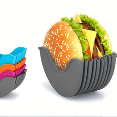 Silicone Hamburger Clip Anti-fall Holder Washable Telescopic Rack