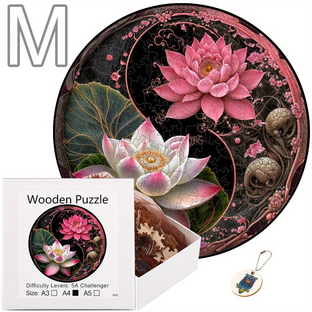 Lotus Flower Puzzles Set - Brain Teaser Wooden Puzzles