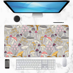 Colorful Mushrooms Gaming Desk Mat, Extended Mouse Pad