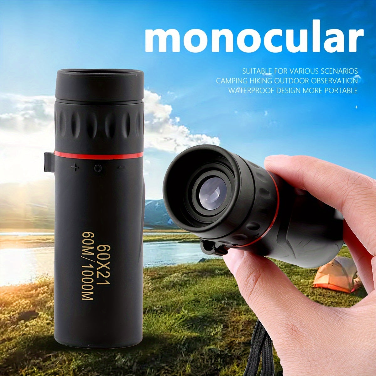 12X HD Magnification Monocular 3 6 Inch High Power Telescope