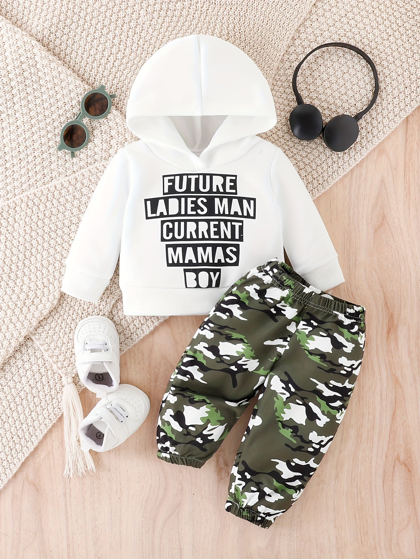 Baby Boy Hoodies Pants Set Letter Print 2pcs Outfit