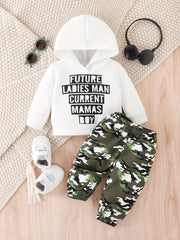 Baby Boy Hoodies Pants Set Letter Print 2pcs Outfit