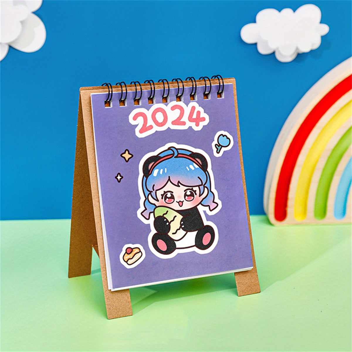 Cartoon Mini Desk Calendar Planner Student Creative Desktop Decoration