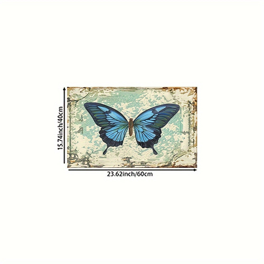 Butterfly Print Rug for Bathroom Kitchen Living Room