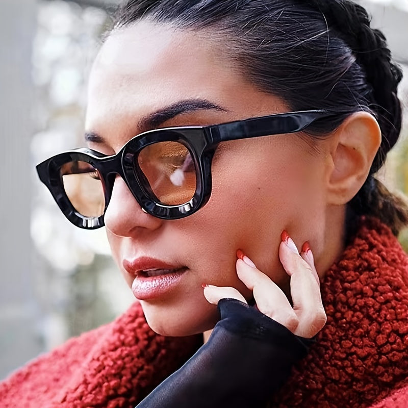 Vintage Oversized Oval Sunglasses Women Sun Protection Tinted Lenses
