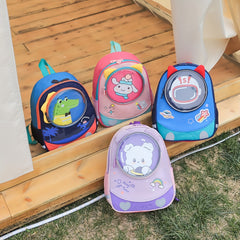 Kids Cartoon Backpack for Kindergarten, Portable Spin Protection Schoolbag