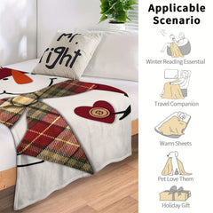 Christmas Snowman Scarf Pattern Blanket Soft and Warm Lightweight Throw Blanket