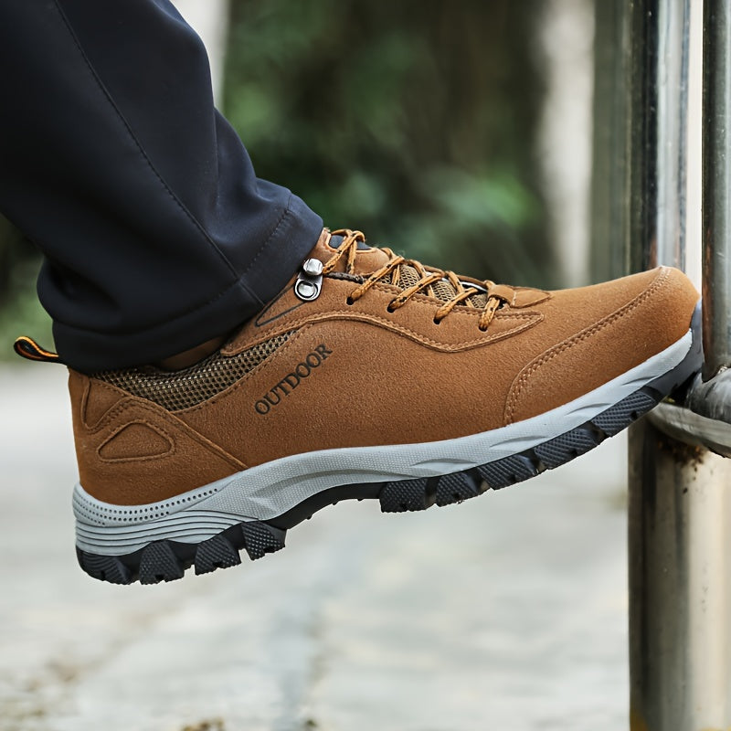 Men's Plus Size Lace-Up Hiking Shoes Anti-Skid for Winter & Autumn