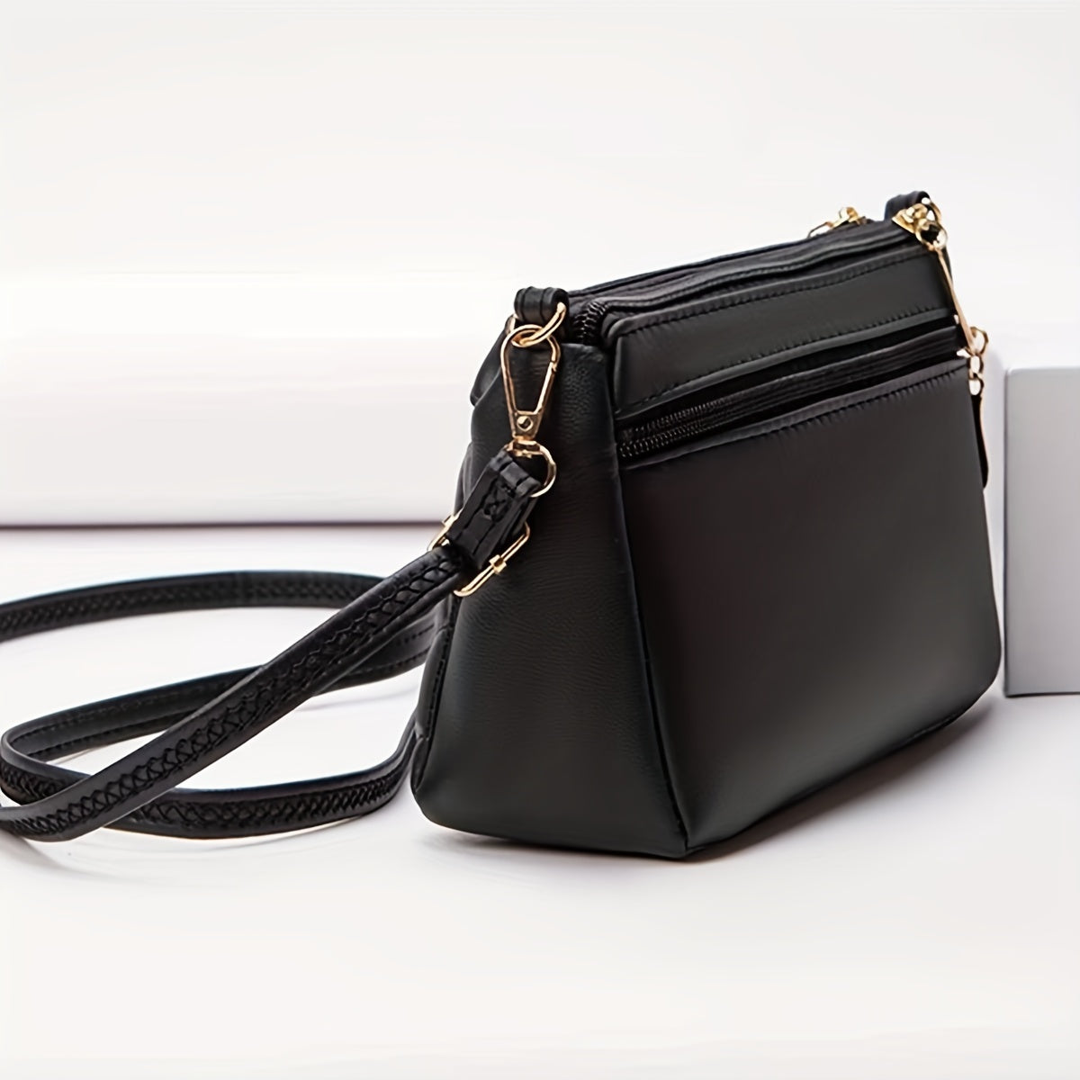 Quilted Crossbody Bag PU Shoulder Bag Women's Casual Handbag
