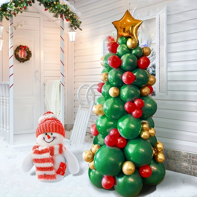 82pcs Christmas Latex Balloon Set with Pentagram Accessories