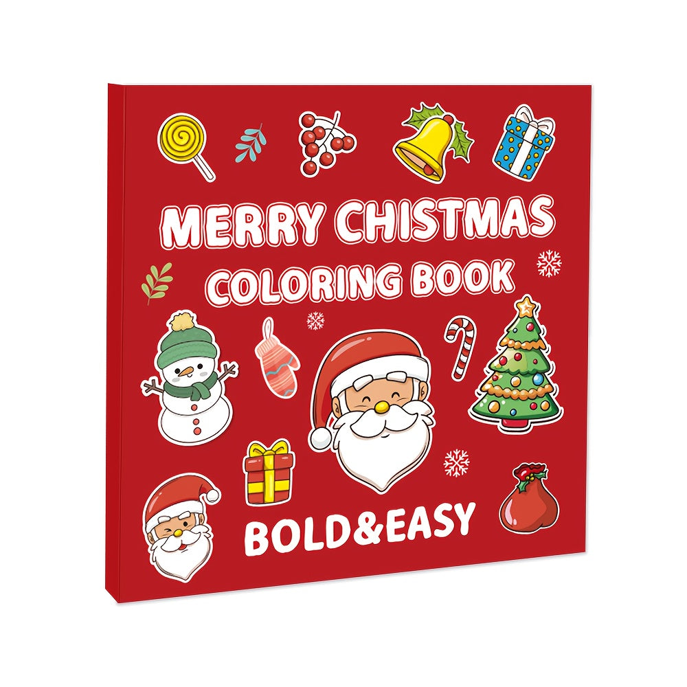 Christmas Coloring Book with Stickers - Single Sided Designs