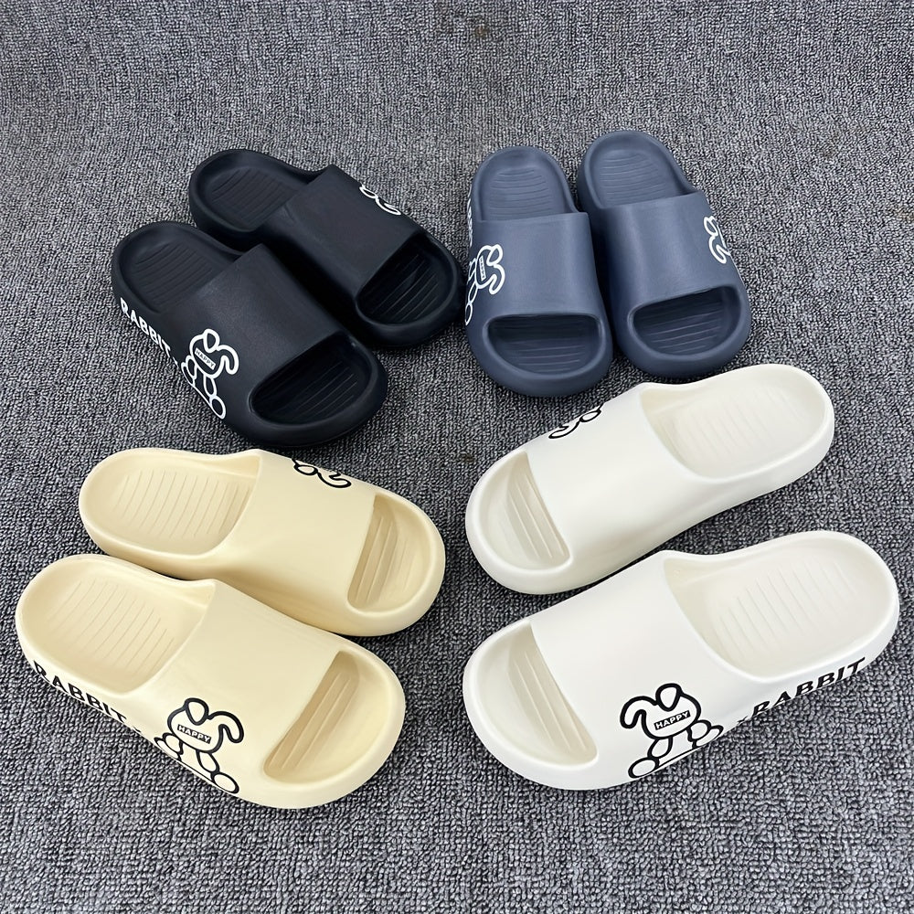 Men's Rabbit Bunny Non Slip Slides Casual Walking Slippers