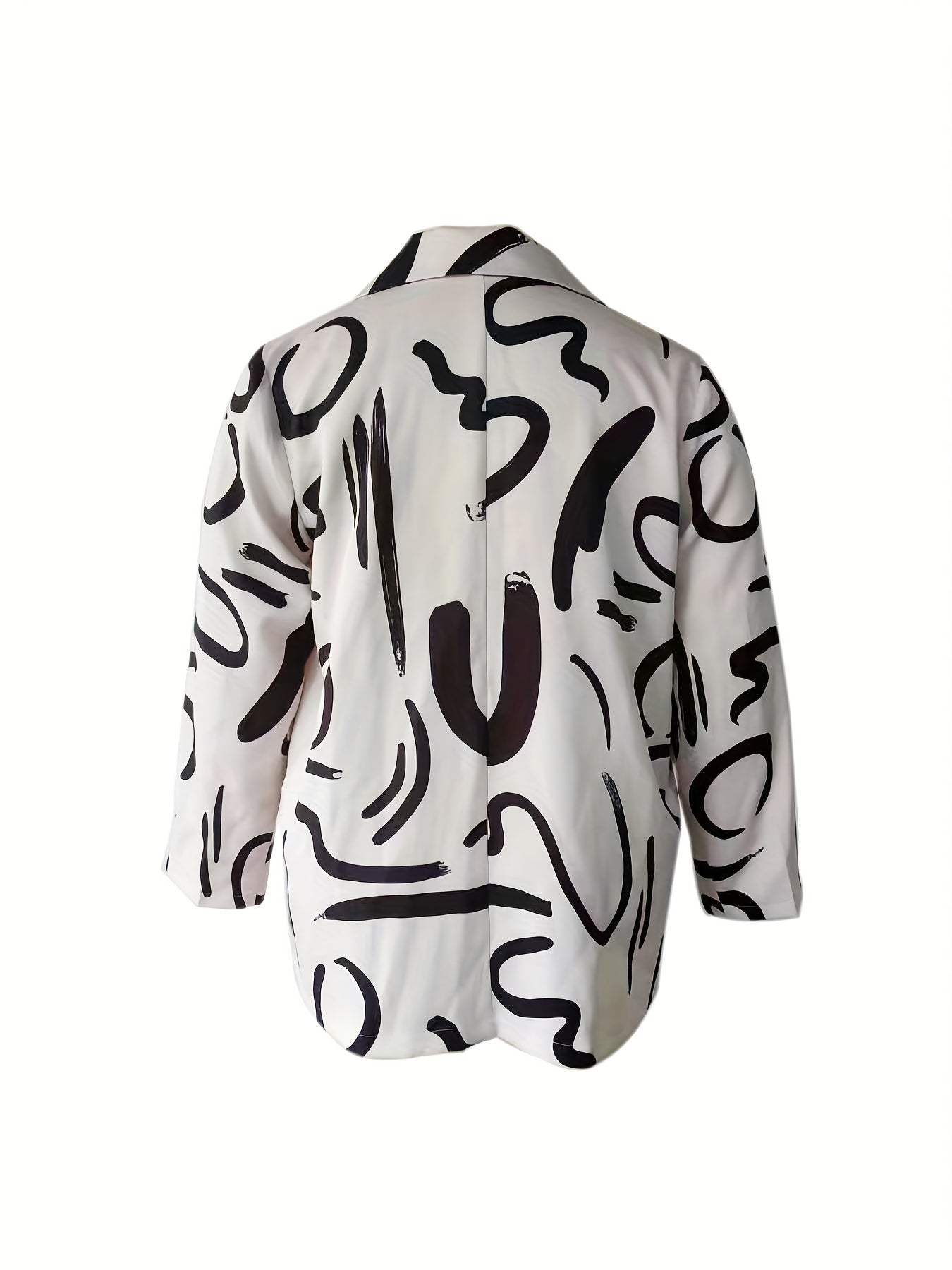 Abstract Stripe Print Long Sleeve Blazer