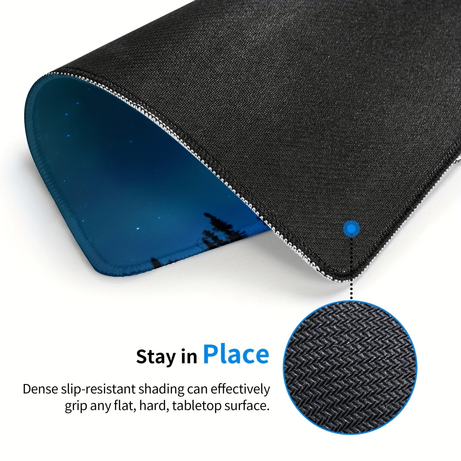 Night Sky Pattern Mouse Pad Non-Slip Thick Rubber Base Gaming Laptops Home