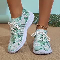 Women's Floral Print Running Shoes Casual Comfortable Outdoor Sports Shoes