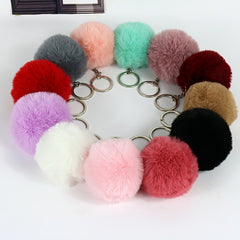 Soft Pompom Charm Keychain Key Ring Pendant Ornamen