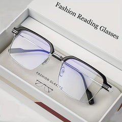 Men's Blue Light Blocking Glasses Metal Frame Computer Readers