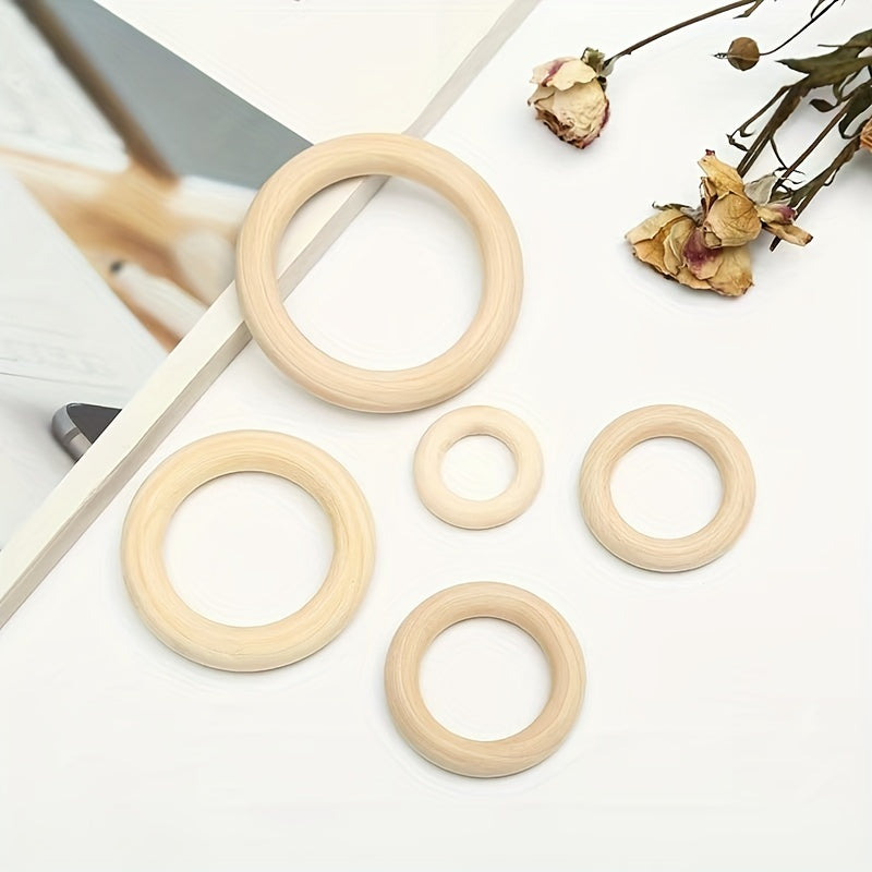10pcs Wooden Circle Hanging Ring for Jewelry Bag Clothing Curtain