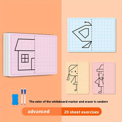 Cartoon Lattice Drawing Toys with Wipe Pen