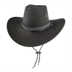 Solid Suede Cowboy Hat Vintage Jazz Fedora Cap Knight Hat Sunscreen
