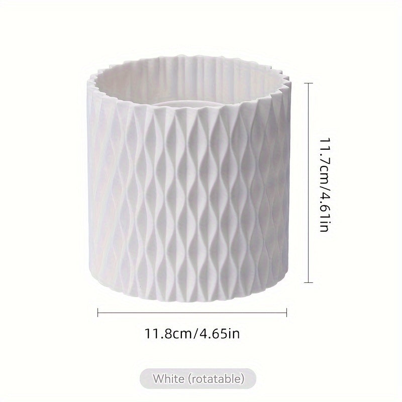 360 Rotating Cosmetic Brush Storage Bucket Desktop Organizer
