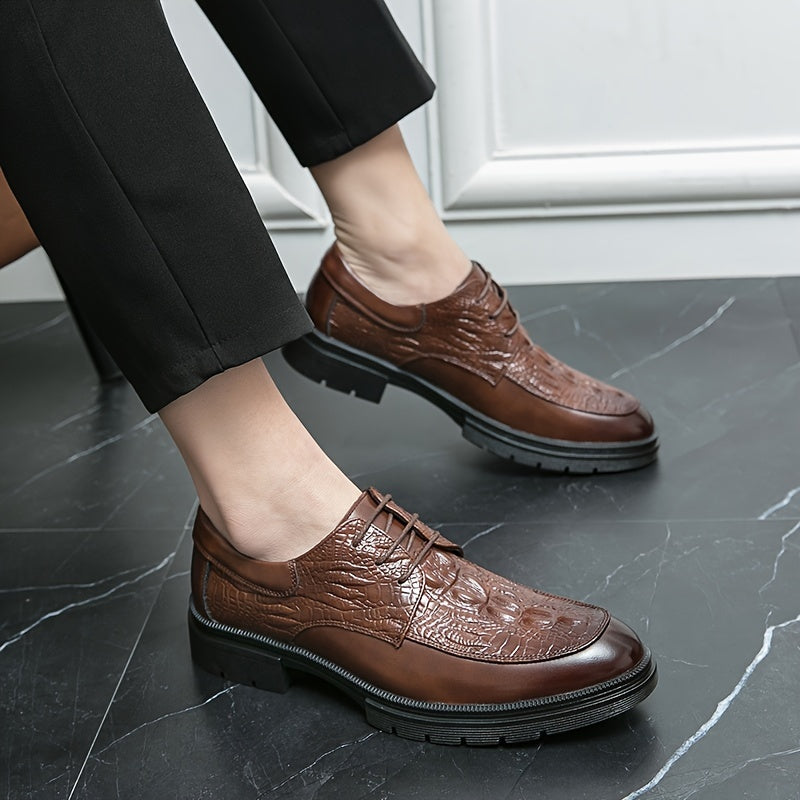Men's Crocodile Embossed Oxford Shoes Non Slip Formal Shoes
